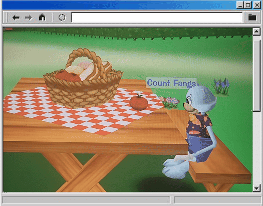 a gif of my toontown character sitting