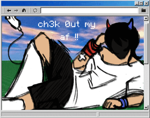an animated gif with my character. it advertises my artfight